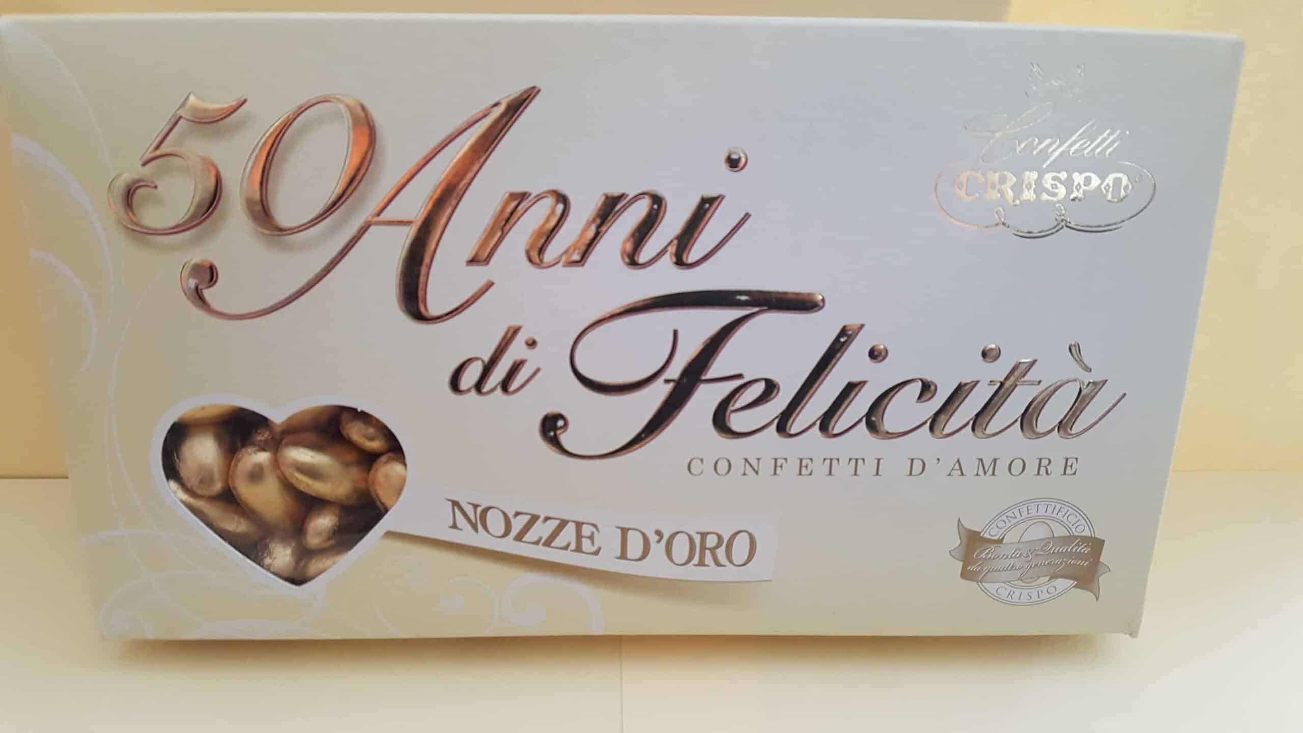 CRISPO – Confetti mandorla incartati ORO gr.500 – Zanieri Dolciumi