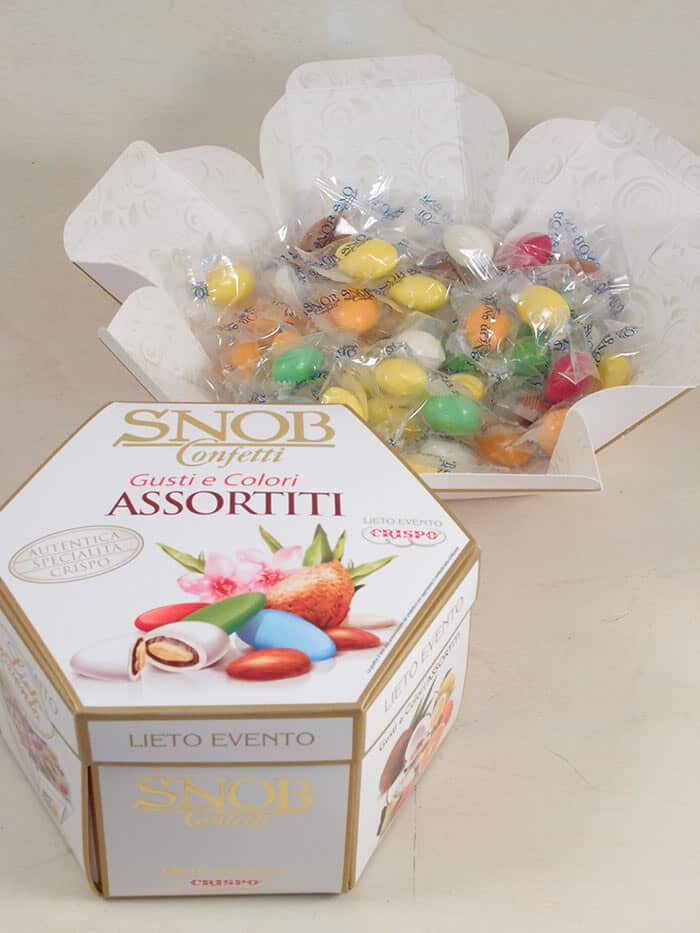 CRISPO – Confetti SNOB gusti e colori assortiti incartati singolarmente  gr.500 – Zanieri Dolciumi